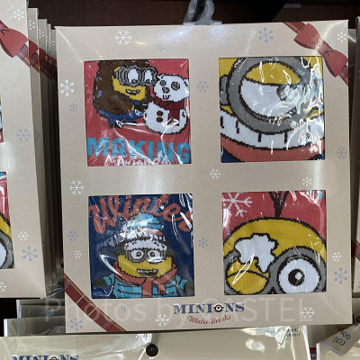 ミニオンのソックス(クリスマスBOX)/USJクリスマスグッズ2022