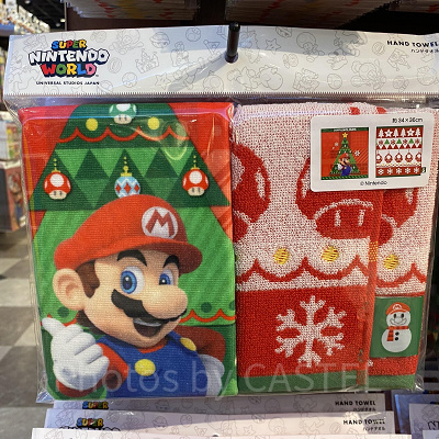 マリオとパワーアップアイテムのハンドタオルセット／USJクリスマスグッズ 2022