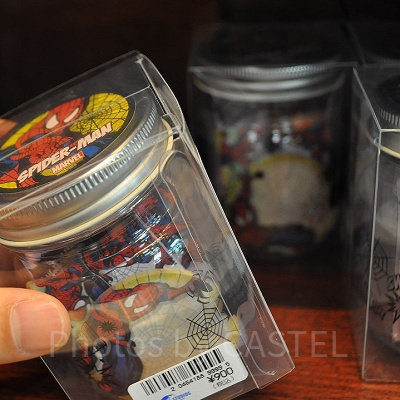 スパイダーマン付箋セットの瓶デザイン