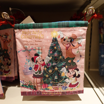 ディズニークリスマスグッズ2022：きんちゃく