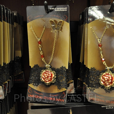 ユニバハロウィン2022グッズ：レースブレスレット＆チェーン付きリングセット