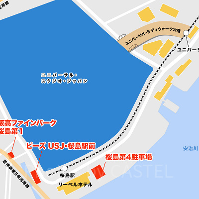 桜島駅の周辺駐車場MAP