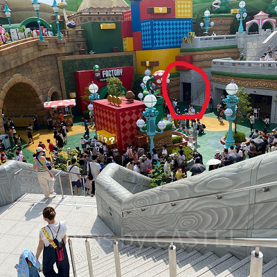 ヨッシーが登場する非常口の場所