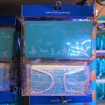 マスクケース＆不織布マスク（ディズニーブルーのパークフードモチーフグッズ）
