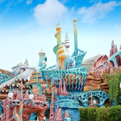 ディズニー☆ジオラマップ☆マーメイドラグーン☆フライングフィッシュコースター フランダーのフライングフィッシュコースター| キャステル