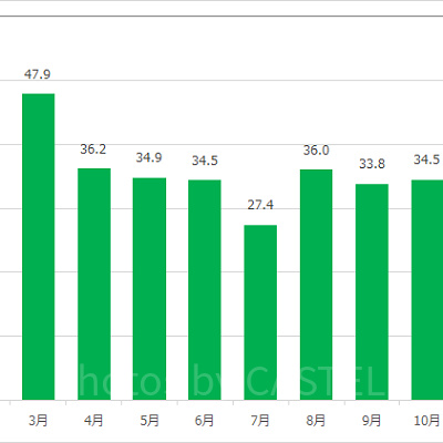 マーメイドラグーンシアターの月別平均待ち時間