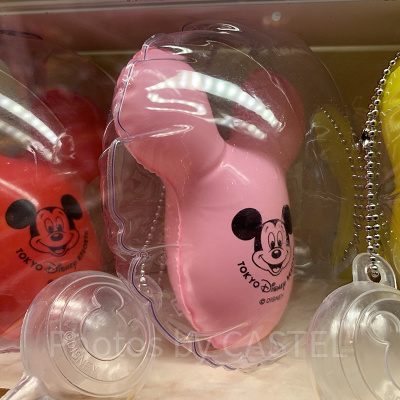 ミッキーバルーン型キーチェーン（ピンク）