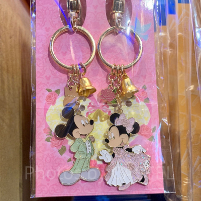 ミッキー＆ミニーのペアキーチェーン（ウェディング）