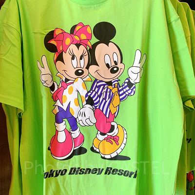 ミッキー＆ミニーTシャツ（ライトグリーン）