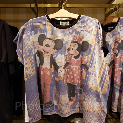 ミッキー＆ミニーレディースTシャツ（ブラック）