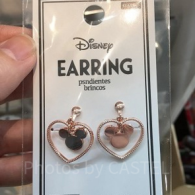 ミッキーシェイプイヤリング（ピンク）