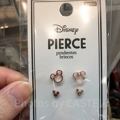 ミッキーシェイプピアス（ピンク）