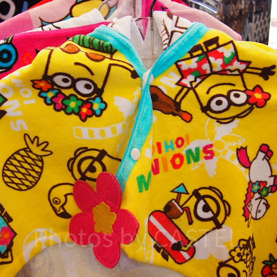 ミニオンフード付きタオルアロハ柄