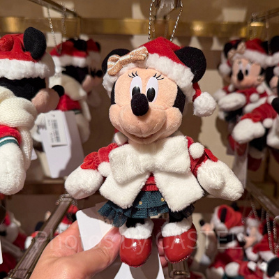 ミニーぬいぐるみバッジ(クリスマスグッズ2025)