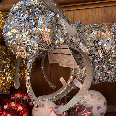 ミニーリボンスパンコールカチューシャ(シルバー)