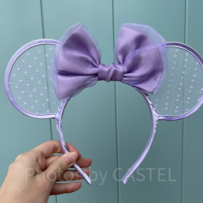 ミニーリボンチュールカチューシャ（パープル）