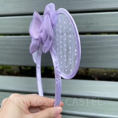 ミニーリボンチュールカチューシャ（パープル）