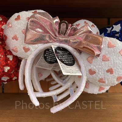 ミニースパンコールカチューシャ（ハート／ホワイト）