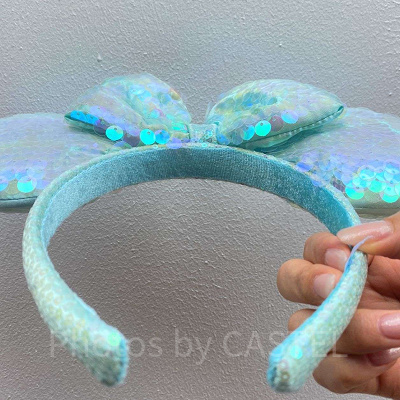 ミニースパンコールカチューシャ(シーブルー)