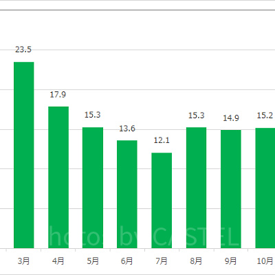 ミッキーのフィルハーマジックの月別平均待ち時間