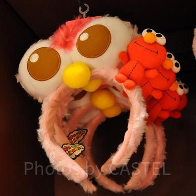 モッピーのエルモのぬいぐるみ付きカチューシャ