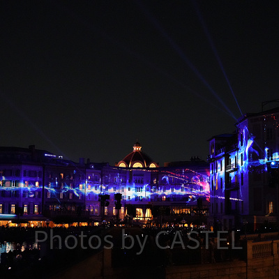 ビリーヴ：ミラコスタの壁にプロジェクションマッピングが