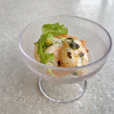 エビのオレンジマリネとサーモン