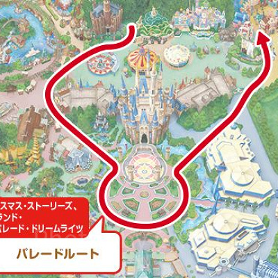 「東京ディズニーランド・エレクトリカルパレード・ドリームライツ」のパレードルート