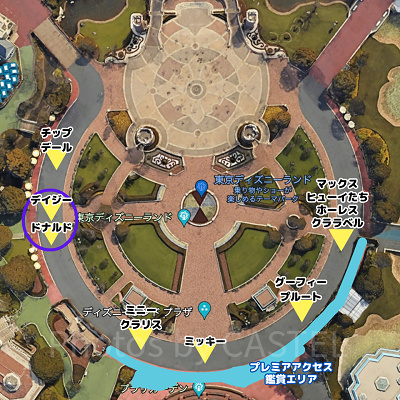 2023年のスプーキー”Boo!”パレードのフロート停止位置（1回目）