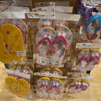 足跡ビーチサンダル