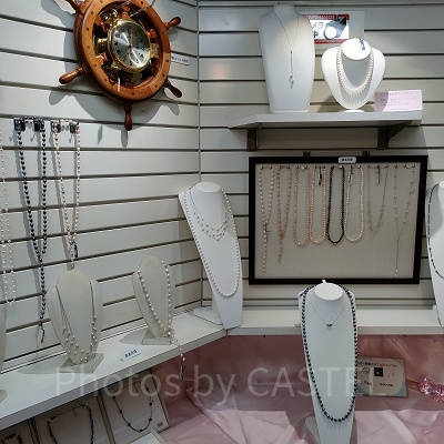 鳥羽水族館のお土産：真珠のアクセサリー