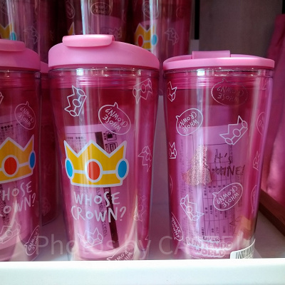 ピーチ姫の蓋つきタンブラー