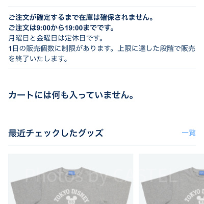 気になるグッズはカートに入れておこう