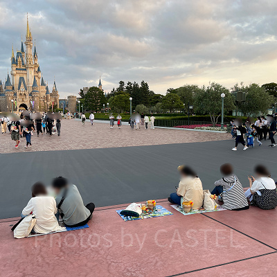 エレクトリカルパレード・ドリームライツの待ち列（18時30分ごろ）