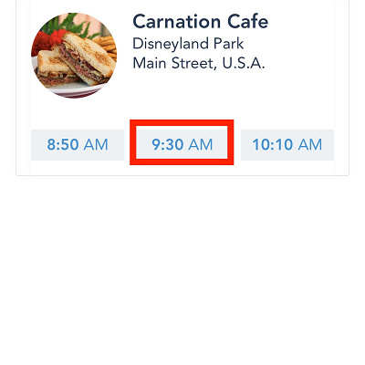 予約可能な時間帯の中から、希望の時間帯を選択