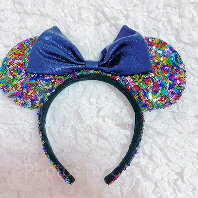 スパンコールカチューシャ　ブラック