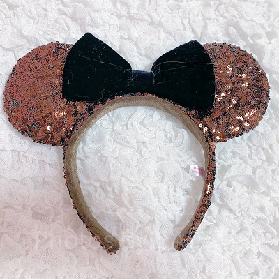 スパンコールカチューシャ　ブラウン