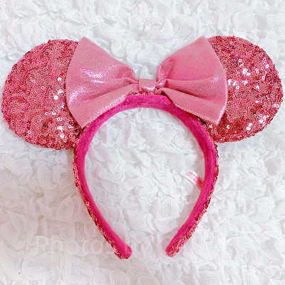 スパンコールカチューシャ　ピンク