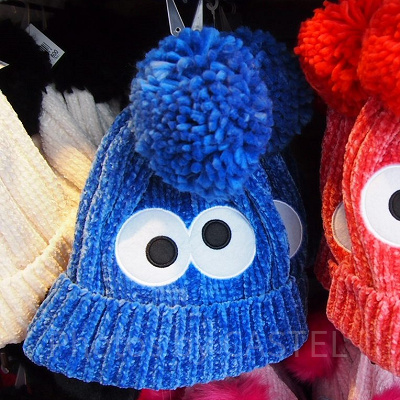 セサミストリートニットキャップクッキーモンスター