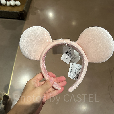 上海ディズニーカチューシャ：パークロゴ付ミッキーカチューシャ（ピンク）