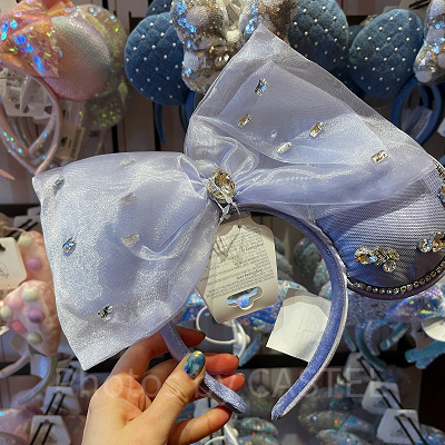 上海ディズニーカチューシャ：ビジュー付リボンカチューシャ