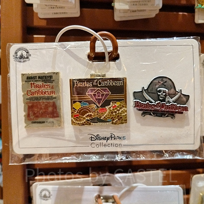 上海ディズニーカリブの海賊グッズ：パイレーツ・オブ・カリビアンのピンバッジセット