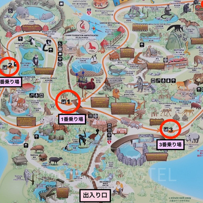 シンガポール動物園のマップ