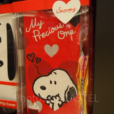 スヌーピーハート赤スマホケース