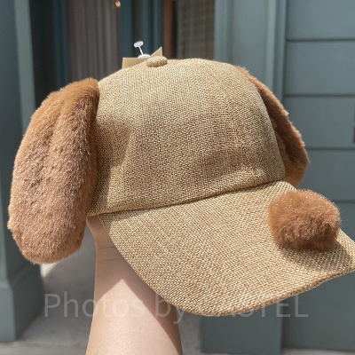 スヌーピー麦わら風キャップ（茶）