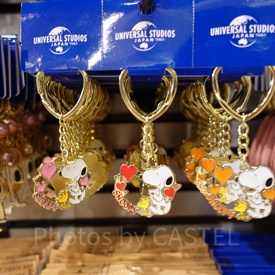 スヌーピー・ウッドストックのキーチェーンセット(ゴールドハート)