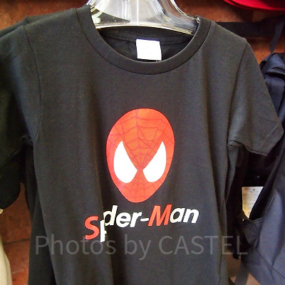 スパイダーマンシンプルロゴTシャツ黒（キッズ）