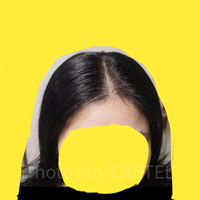 真ん中わけをする