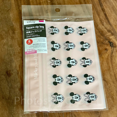 四角ジップバッグ ミッキー＆ミニー