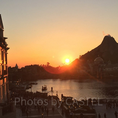 ホテルミラコスタからみた夕日